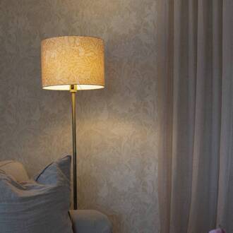 Vloerlamp Amy, geel/goud, hoogte 150 cm, textiel, E27 geel, goud