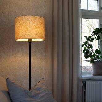 Vloerlamp Amy, geel/zwart, hoogte 150 cm, textiel, E27 geel, zwart