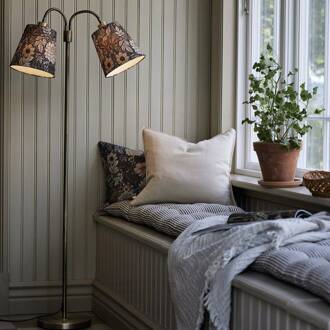 vloerlamp Amy messing Sofia Dahlia bruin 150cm 2flg. bruin, antiek messing