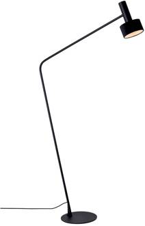 Vloerlamp Arietta met fluwelen kap, zwart