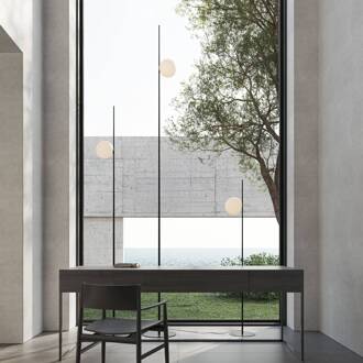 vloerlamp Atmosphere, zwart, 178 cm, kunststof matzwart, wit