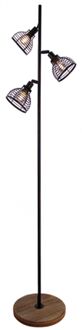 Vloerlamp Avia Zwart/hout Ø25xm 3xe14 25w