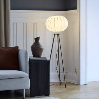 Vloerlamp Base, brons, hoogte 125 cm, textiel brons, wit