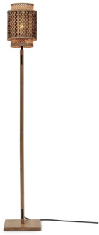 Vloerlamp Bhutan - Bamboe|Zwart - 20x20x135cm Bruin