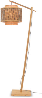 Vloerlamp Bhutan - Bamboe|Zwart - 68x40x176cm Bruin
