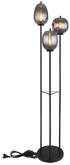 Vloerlamp Blacky Metaal Zwart Dof 3x E14