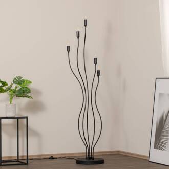 Vloerlamp Bonibon 13231 zwart metaal hoogte 155 cm 5-lamps