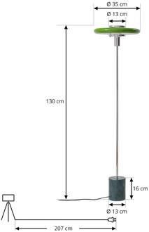 vloerlamp Branford, retro, groen, metaal/marmer