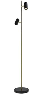 Vloerlamp Burgos Zwart Goud 2 lichts 142cm