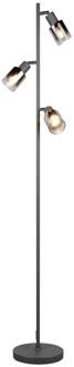 Vloerlamp Cadiz, zwart/antraciet, 3-lamps, hoogte 154 cm zwart, antraciet
