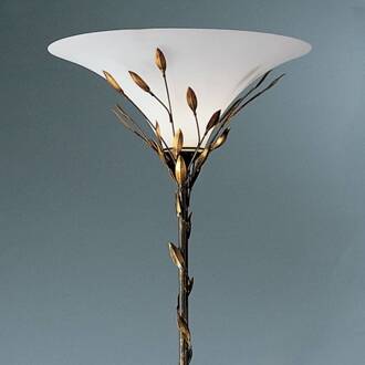 Vloerlamp Campana van Uta Kögl - met dimmer roestbruin, goud gepatineerd, wit