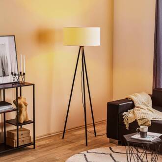 Vloerlamp Corralee in zwart en wit wit, zwart