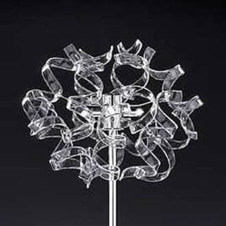 Vloerlamp Crystal met bewerkt punt helder, chroom