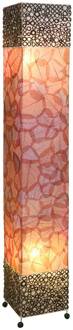 Vloerlamp Emilian met bladmotief, hoogte 150 cm rood, natuurbruin