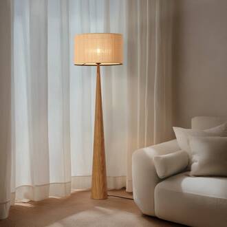 vloerlamp Fabrena, naturelkleurig, bamboe, hoogte 138 cm natuurlijke kleur
