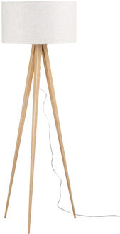 Vloerlamp Gaia - Naturel - Ø50x150 Cm - Stof/Metaal - Crème