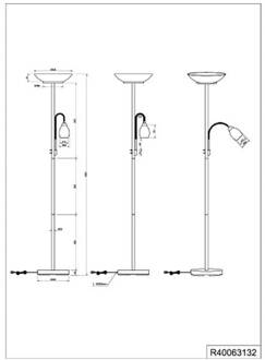 Vloerlamp Gerry, zwart mat, metaal, hoogte 180 cm