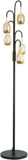 Vloerlamp Golden Egg 5 lichts H 166 cm amber-zwart