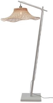 Vloerlamp Ibiza - Bamboe Wit|Naturel - 83x65x176cm Bruin