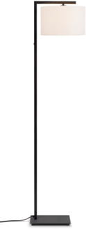 Vloerlamp ijzer/zwart Boston h.160cm/kap 32x20cm, wit
