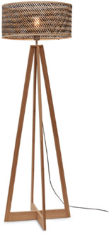 Vloerlamp Java - Bamboe|Zwart - 50x50x145cm Bruin