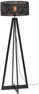 Vloerlamp Java - Bamboe Zwart - 50x50x145cm