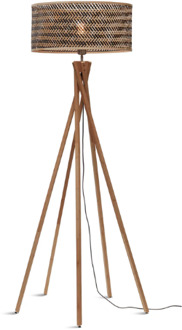 Vloerlamp Java - Bamboe|Zwart - Ø50x146cm Bruin