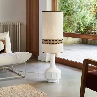 vloerlamp Jimmy, wit/beige, rand, 121 cm