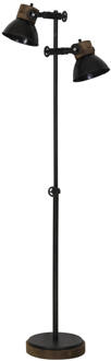 Vloerlamp JODY - zwart-zink + weather barn - L