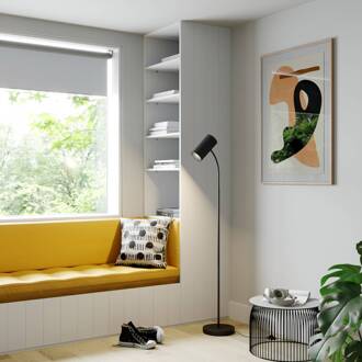 vloerlamp Karoli, zwart, 156 cm, metaal, flexibele arm