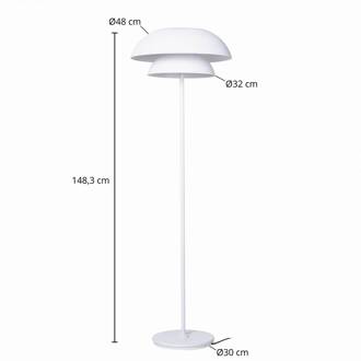 vloerlamp Kellina, 151 cm, wit, metaal, E27