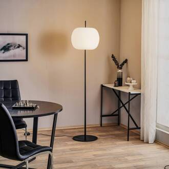 vloerlamp Kushi XL, zwart, hoogte 185 cm, dimmer opaalwit