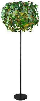 Vloerlamp Leavy, zwart/groen, hoogte 180 cm, 3-lamps groen, zwart