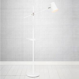 Vloerlamp Linear met USB-laadstation, wit