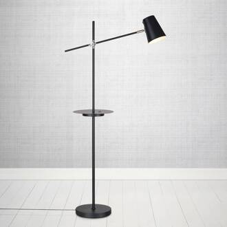 Vloerlamp Linear met USB-laadstation, zwart