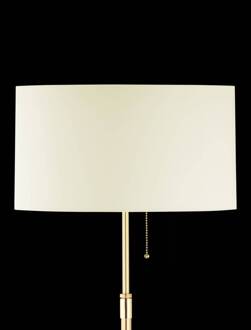 Vloerlamp Loop in messinglook crème, messing