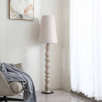 vloerlamp Lyndorin, beige, keramiek, 150 cm