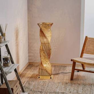 Vloerlamp Marco, gedraaid, 100 cm lichtbruin, donkerbruin, wit