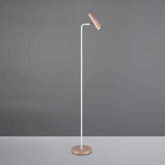 Vloerlamp Marley, bruin/lichtgrijs, hoogte 151 cm, metaal koffiebruin, lichtgrijs