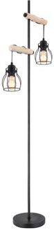 Vloerlamp Mina Metaal Zwart 2x E27