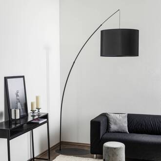 Vloerlamp Moby Black met stoffen kap zwart