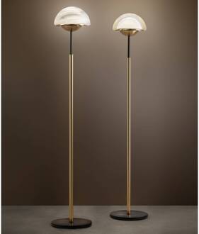 Vloerlamp Moon van Muranoglas, albast wit, goud