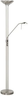 Vloerlamp New Luna H 180 cm 24 + 5 Watt mat chroom Zilver