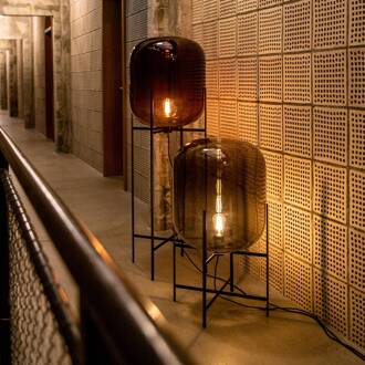 vloerlamp Oda Medium, rookgrijs/zwart, hoogte 85 cm rookgrijs, zwart