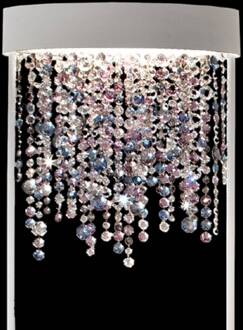 Vloerlamp Ola STL2 wit/koud gekleurde kristallen wit, meerkleurig