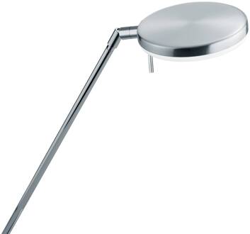 Vloerlamp Omega, CCT-technologie, nikkel mat nikkel, chroom, wit