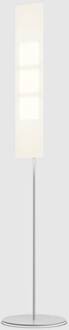 vloerlamp One f3l, roestvrij staal/zwart, OLED roestvrij staal, wit gesatineerd
