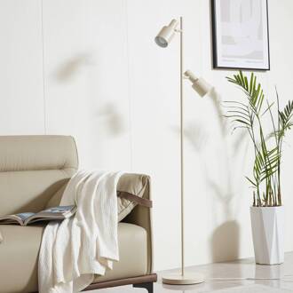 vloerlamp Ovelia, beige, metaal, E27