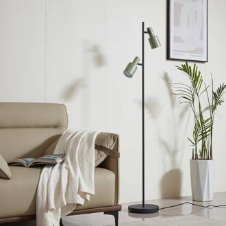 vloerlamp Ovelia, groen/zwart, metaal, E27 groen, zwart