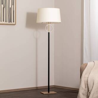 Vloerlamp Priam, zwart/goud, staal, hoogte 156 cm zwart, goud, crème